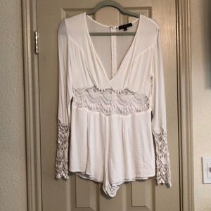 White long sleeve romper